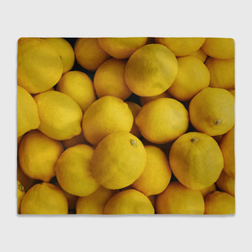 Плед 3D с принтом Желтые лимоны в Новосибирске, 100% полиэстер | закругленные углы, все края обработаны. Ткань не мнется и не растягивается | Тематика изображения на принте: 