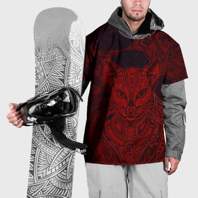 Накидка на куртку 3D с принтом Кот жнец в Петрозаводске, 100% полиэстер |  | Тематика изображения на принте: 