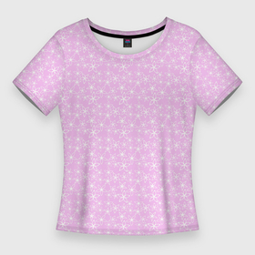 Женская футболка 3D Slim с принтом Розовый паттерн цветочный в Петрозаводске,  |  | 