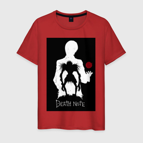 Мужская футболка хлопок с принтом Тетрадь смерти Рюк яблоко в Белгороде, 100% хлопок | прямой крой, круглый вырез горловины, длина до линии бедер, слегка спущенное плечо. | 