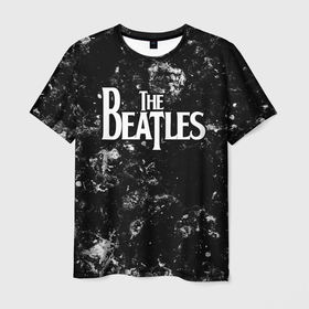 Мужская футболка 3D с принтом The Beatles black ice в Санкт-Петербурге, 100% полиэфир | прямой крой, круглый вырез горловины, длина до линии бедер | 