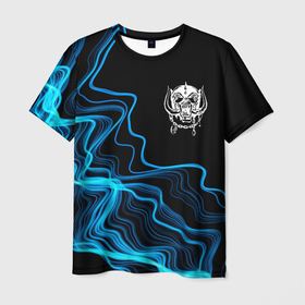 Мужская футболка 3D с принтом Motorhead sound wave , 100% полиэфир | прямой крой, круглый вырез горловины, длина до линии бедер | 