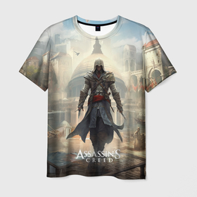 Мужская футболка 3D с принтом Assassins creed  большой город в Кировске, 100% полиэфир | прямой крой, круглый вырез горловины, длина до линии бедер | 