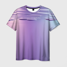 Мужская футболка 3D с принтом Текстура воды с каплями в Белгороде, 100% полиэфир | прямой крой, круглый вырез горловины, длина до линии бедер | 