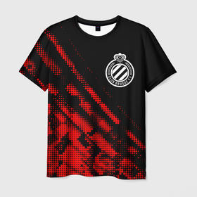 Мужская футболка 3D с принтом Club Brugge sport grunge в Белгороде, 100% полиэфир | прямой крой, круглый вырез горловины, длина до линии бедер | 