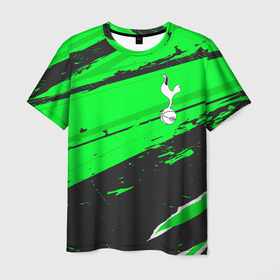 Мужская футболка 3D с принтом Tottenham sport green в Тюмени, 100% полиэфир | прямой крой, круглый вырез горловины, длина до линии бедер | Тематика изображения на принте: 