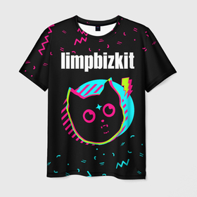 Мужская футболка 3D с принтом Limp Bizkit   rock star cat , 100% полиэфир | прямой крой, круглый вырез горловины, длина до линии бедер | 