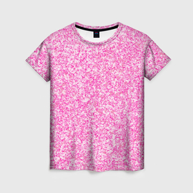 Женская футболка 3D с принтом Светло розовый текстура напыление , 100% полиэфир ( синтетическое хлопкоподобное полотно) | прямой крой, круглый вырез горловины, длина до линии бедер | 