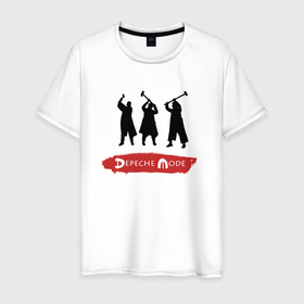 Мужская футболка хлопок с принтом Depeche Mode   Spirit band logos в Курске, 100% хлопок | прямой крой, круглый вырез горловины, длина до линии бедер, слегка спущенное плечо. | 