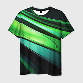 Мужская футболка 3D с принтом Абстрактные  геометрические плавные линии минимализм в Петрозаводске, 100% полиэфир | прямой крой, круглый вырез горловины, длина до линии бедер | 