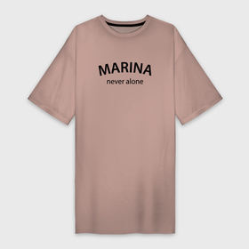 Платье-футболка хлопок с принтом Marina never alone   motto в Петрозаводске,  |  | 
