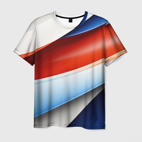 Мужская футболка 3D с принтом Абстрактный минимализм   плавные волнистые линии в Екатеринбурге, 100% полиэфир | прямой крой, круглый вырез горловины, длина до линии бедер | 