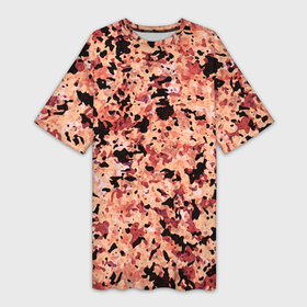 Платье-футболка 3D с принтом Абстракция персиковый пятнистый в Петрозаводске,  |  | 