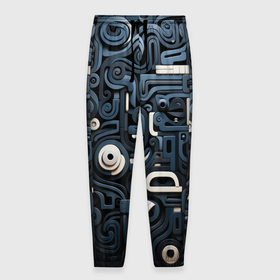 Мужские брюки 3D с принтом Паттерн узор из толстых линий в Новосибирске, 100% полиэстер | манжеты по низу, эластичный пояс регулируется шнурком, по бокам два кармана без застежек, внутренняя часть кармана из мелкой сетки | 