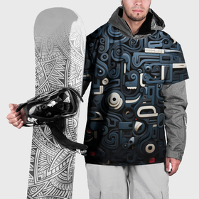 Накидка на куртку 3D с принтом Паттерн узор из толстых линий в Курске, 100% полиэстер |  | 