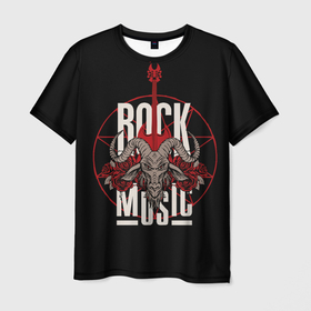Мужская футболка 3D с принтом Рок музыка   тяжёлый рок в Белгороде, 100% полиэфир | прямой крой, круглый вырез горловины, длина до линии бедер | 