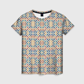 Женская футболка 3D с принтом Марокканский узор в Новосибирске, 100% полиэфир ( синтетическое хлопкоподобное полотно) | прямой крой, круглый вырез горловины, длина до линии бедер | 