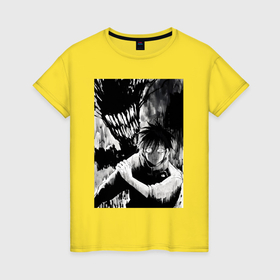 Женская футболка хлопок с принтом Магическая битва Юта Оккоцу в Кировске, 100% хлопок | прямой крой, круглый вырез горловины, длина до линии бедер, слегка спущенное плечо | 