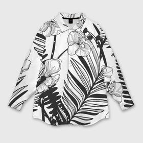 Женская рубашка oversize 3D с принтом Тропический минимализм ,  |  | 