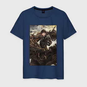 Мужская футболка хлопок с принтом Чжун Ли   дракон в Курске, 100% хлопок | прямой крой, круглый вырез горловины, длина до линии бедер, слегка спущенное плечо. | 