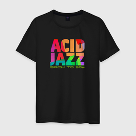 Мужская футболка хлопок с принтом Acid jazz colorful в Екатеринбурге, 100% хлопок | прямой крой, круглый вырез горловины, длина до линии бедер, слегка спущенное плечо. | 