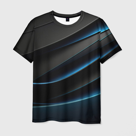 Мужская футболка 3D с принтом Синяя магическая абстракция в Курске, 100% полиэфир | прямой крой, круглый вырез горловины, длина до линии бедер | 