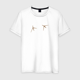 Мужская футболка хлопок с принтом Птичьи следы лапки в Санкт-Петербурге, 100% хлопок | прямой крой, круглый вырез горловины, длина до линии бедер, слегка спущенное плечо. | Тематика изображения на принте: 