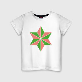 Детская футболка хлопок с принтом Звездочка шестиконечная в Курске, 100% хлопок | круглый вырез горловины, полуприлегающий силуэт, длина до линии бедер | 