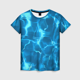 Женская футболка 3D с принтом Водная гладь текстура в Рязани, 100% полиэфир ( синтетическое хлопкоподобное полотно) | прямой крой, круглый вырез горловины, длина до линии бедер | 