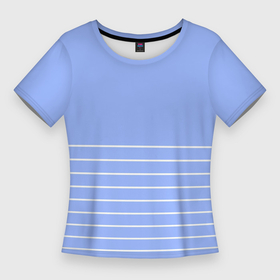 Женская футболка 3D Slim с принтом Светлый сиреневый с белыми полосами в Кировске,  |  | Тематика изображения на принте: 