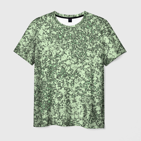 Мужская футболка 3D с принтом Светло зелёный текстура камень в Петрозаводске, 100% полиэфир | прямой крой, круглый вырез горловины, длина до линии бедер | 