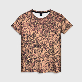 Женская футболка 3D с принтом Мраморная текстура камень свело коричневый в Тюмени, 100% полиэфир ( синтетическое хлопкоподобное полотно) | прямой крой, круглый вырез горловины, длина до линии бедер | 
