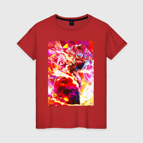 Женская футболка хлопок с принтом Адский рай огненный Габимару в Санкт-Петербурге, 100% хлопок | прямой крой, круглый вырез горловины, длина до линии бедер, слегка спущенное плечо | 
