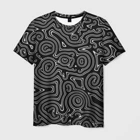 Мужская футболка 3D с принтом Лабиринт из жидкого металла в Тюмени, 100% полиэфир | прямой крой, круглый вырез горловины, длина до линии бедер | 