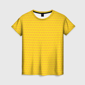 Женская футболка 3D с принтом Паттерн оранжевые колючки в Кировске, 100% полиэфир ( синтетическое хлопкоподобное полотно) | прямой крой, круглый вырез горловины, длина до линии бедер | 