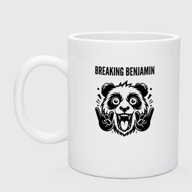 Кружка керамическая с принтом Breaking Benjamin   rock panda в Тюмени, керамика | объем — 330 мл, диаметр — 80 мм. Принт наносится на бока кружки, можно сделать два разных изображения | 