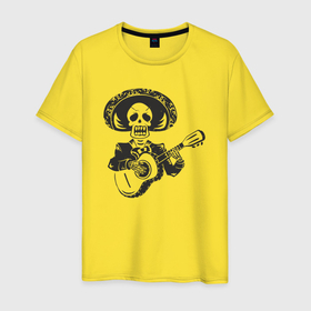 Мужская футболка хлопок с принтом Мексиканскай певец в Кировске, 100% хлопок | прямой крой, круглый вырез горловины, длина до линии бедер, слегка спущенное плечо. | 