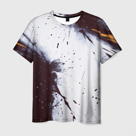 Мужская футболка 3D с принтом Брызги и мазки красками в Белгороде, 100% полиэфир | прямой крой, круглый вырез горловины, длина до линии бедер | Тематика изображения на принте: 