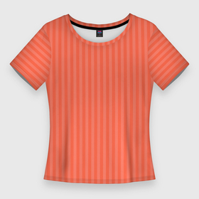 Женская футболка 3D Slim с принтом Полосатый розово оранжевый ,  |  | Тематика изображения на принте: 