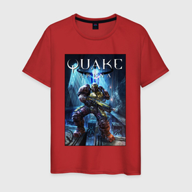 Мужская футболка хлопок с принтом Quake arena   Ranger в Курске, 100% хлопок | прямой крой, круглый вырез горловины, длина до линии бедер, слегка спущенное плечо. | 