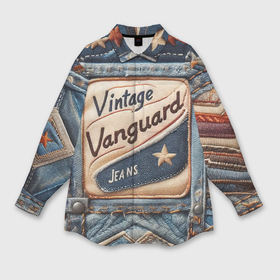 Мужская рубашка oversize 3D с принтом Vintage vanguard jeans   patchwork в Санкт-Петербурге,  |  | Тематика изображения на принте: 