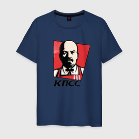 Мужская футболка хлопок с принтом Владимир Ленин революционер в Кировске, 100% хлопок | прямой крой, круглый вырез горловины, длина до линии бедер, слегка спущенное плечо. | 