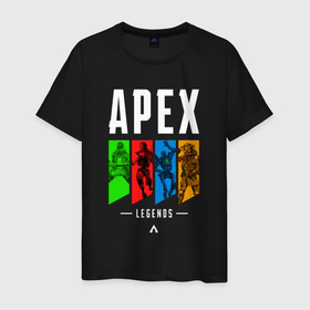 Мужская футболка хлопок с принтом Апекс ледженс в Кировске, 100% хлопок | прямой крой, круглый вырез горловины, длина до линии бедер, слегка спущенное плечо. | 