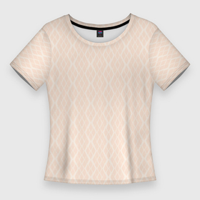 Женская футболка 3D Slim с принтом Полосы узоры светло бежевый в Тюмени,  |  | 