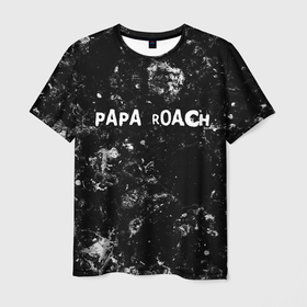 Мужская футболка 3D с принтом Papa Roach black ice , 100% полиэфир | прямой крой, круглый вырез горловины, длина до линии бедер | 