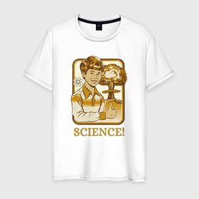 Мужская футболка хлопок с принтом Взрыв наука мем в Тюмени, 100% хлопок | прямой крой, круглый вырез горловины, длина до линии бедер, слегка спущенное плечо. | 