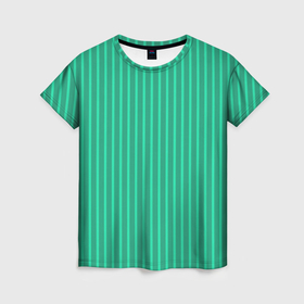 Женская футболка 3D с принтом Зелёный Крайола полосатый , 100% полиэфир ( синтетическое хлопкоподобное полотно) | прямой крой, круглый вырез горловины, длина до линии бедер | Тематика изображения на принте: 