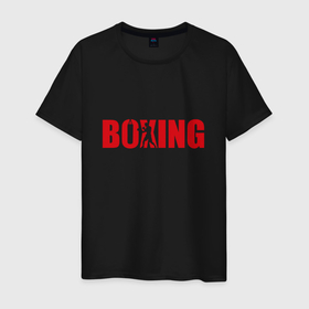 Мужская футболка хлопок с принтом Бокс art в Курске, 100% хлопок | прямой крой, круглый вырез горловины, длина до линии бедер, слегка спущенное плечо. | 
