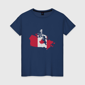 Женская футболка хлопок с принтом Страна Канада в Санкт-Петербурге, 100% хлопок | прямой крой, круглый вырез горловины, длина до линии бедер, слегка спущенное плечо | 