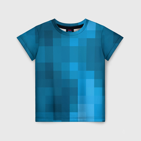 Детская футболка 3D с принтом Minecraft water cubes в Петрозаводске, 100% гипоаллергенный полиэфир | прямой крой, круглый вырез горловины, длина до линии бедер, чуть спущенное плечо, ткань немного тянется | 
